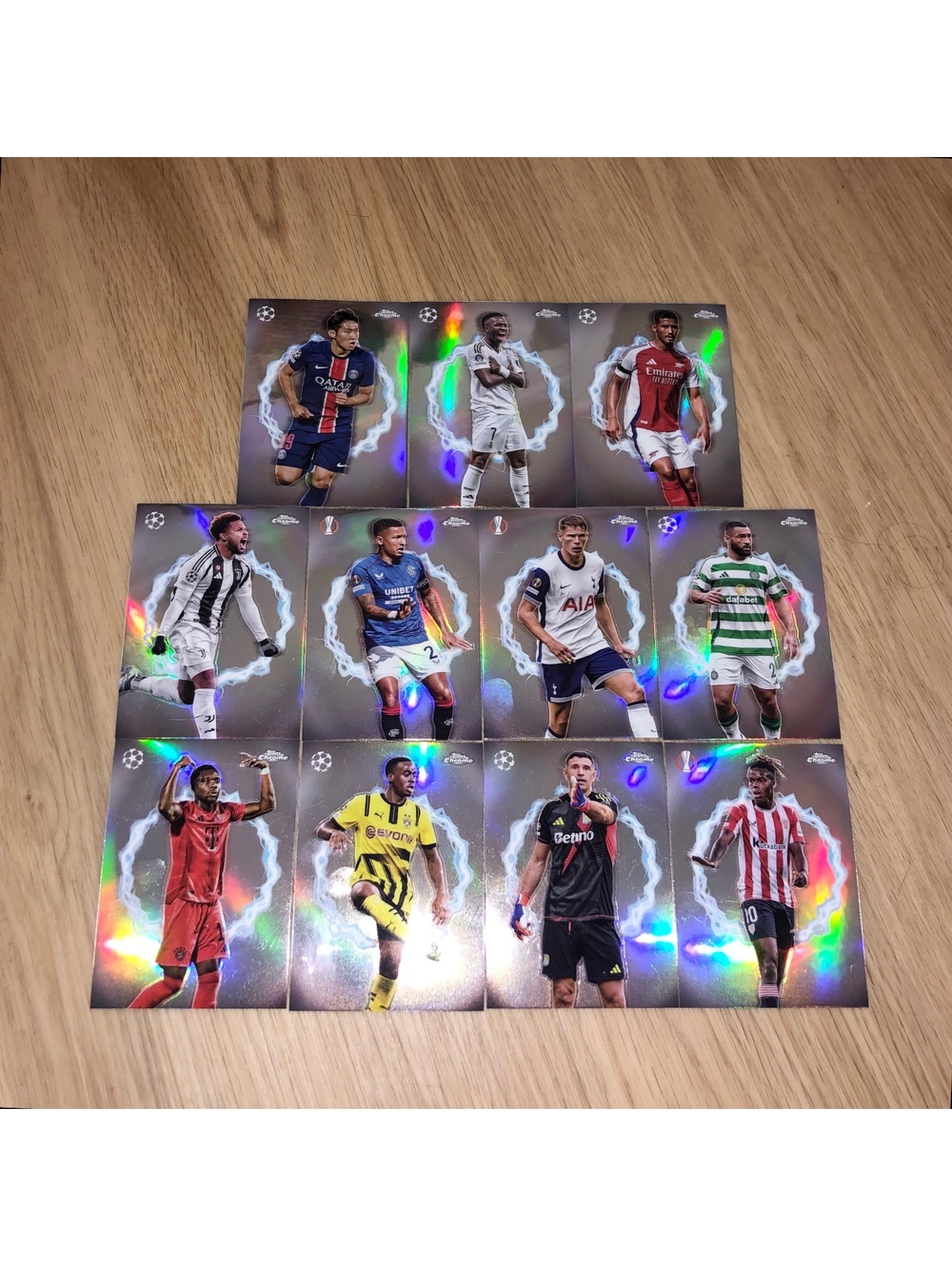 TOPPS CHROME 2024-25 UEFA UCC CIRCLE OF POWER REFRACTOR 11 CARD SET LOT SOCCER